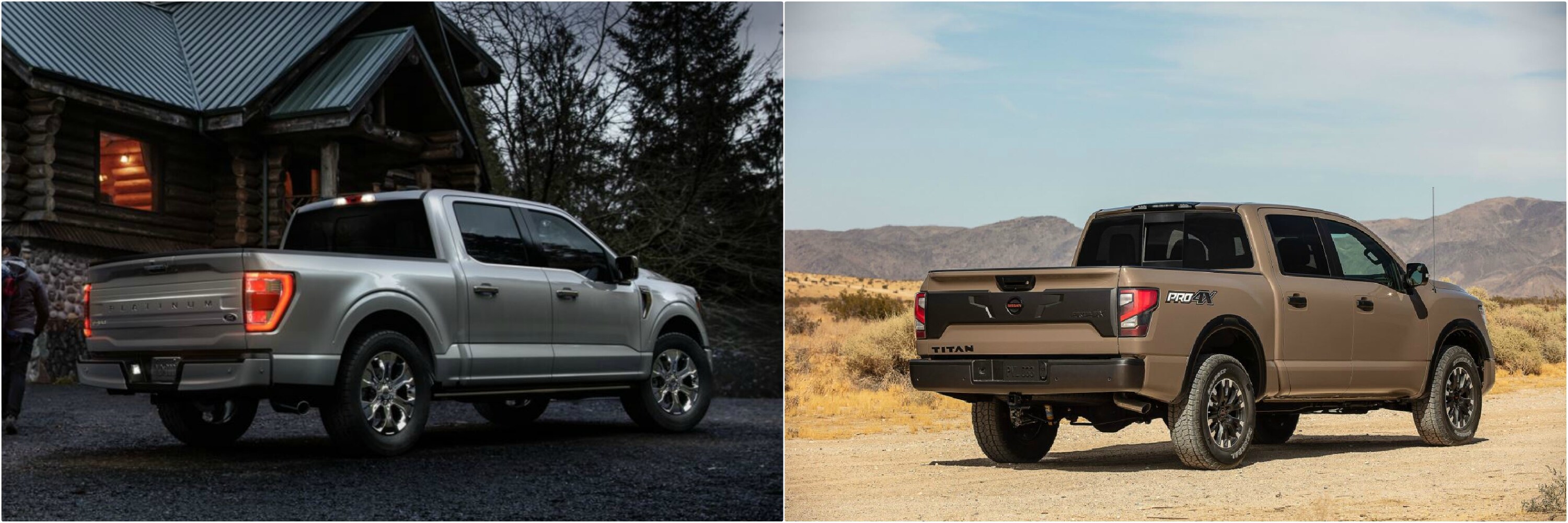 Back view comparison between a new F150 and a Nissan Titan