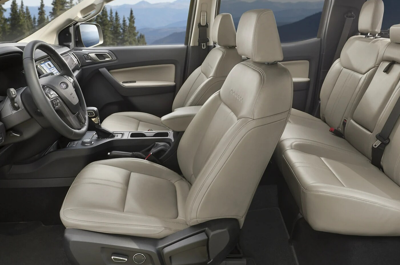 A view of the interior of a 2023 Ford Ranger