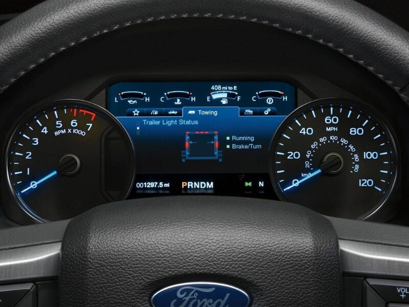 Interior dashboard display of a 2019 Ford F-150 truck