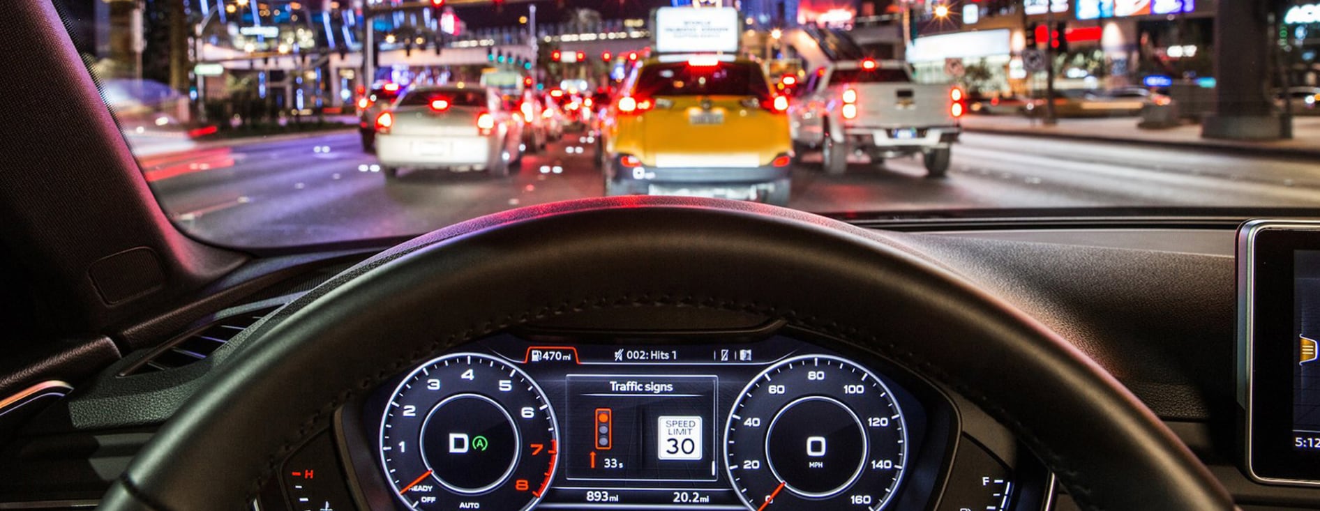 A view of the dash of a 2023 Audi A4