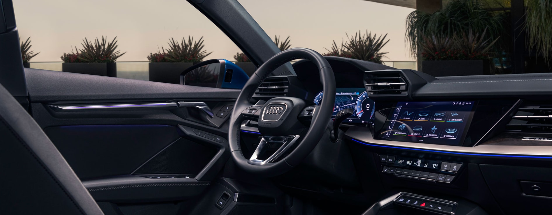 the-interior-and-dashboard-of-a-2023-Audi-a3