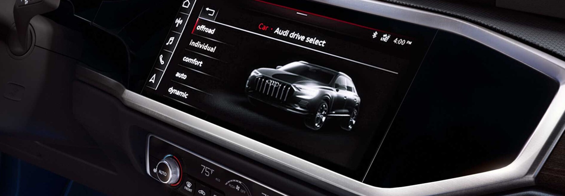 A close-up of the infotainment system of a 2023 Audi Q3