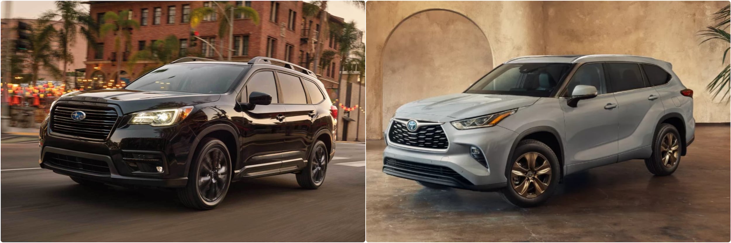 2022 Subaru Ascent vs. 2022 Toyota Highlander side-by-side comparison