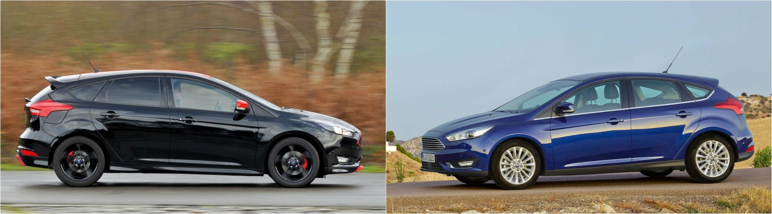 Exterior comparison of the 2018 vs. 2017 Ford Focus