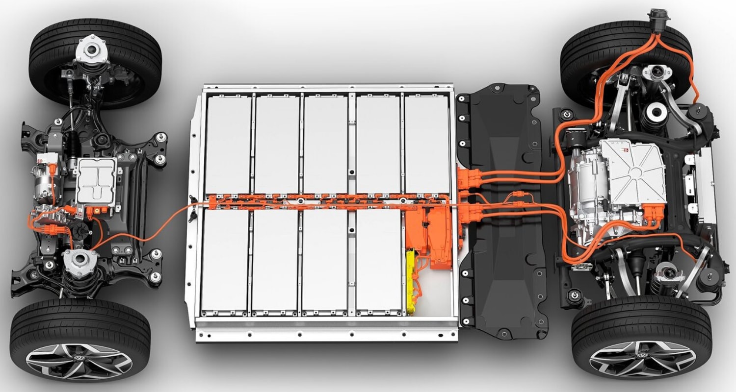 MEB platform, EV battery, and electric motor inside the Volkswagen ID.3