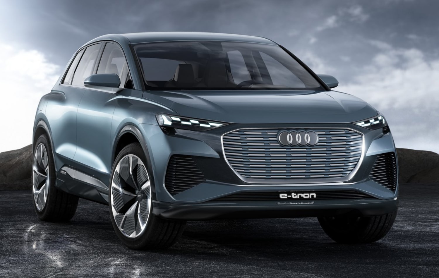 Concept illustration of the all-new, first-ever 2021 Audi Q4 e-tron SUV
