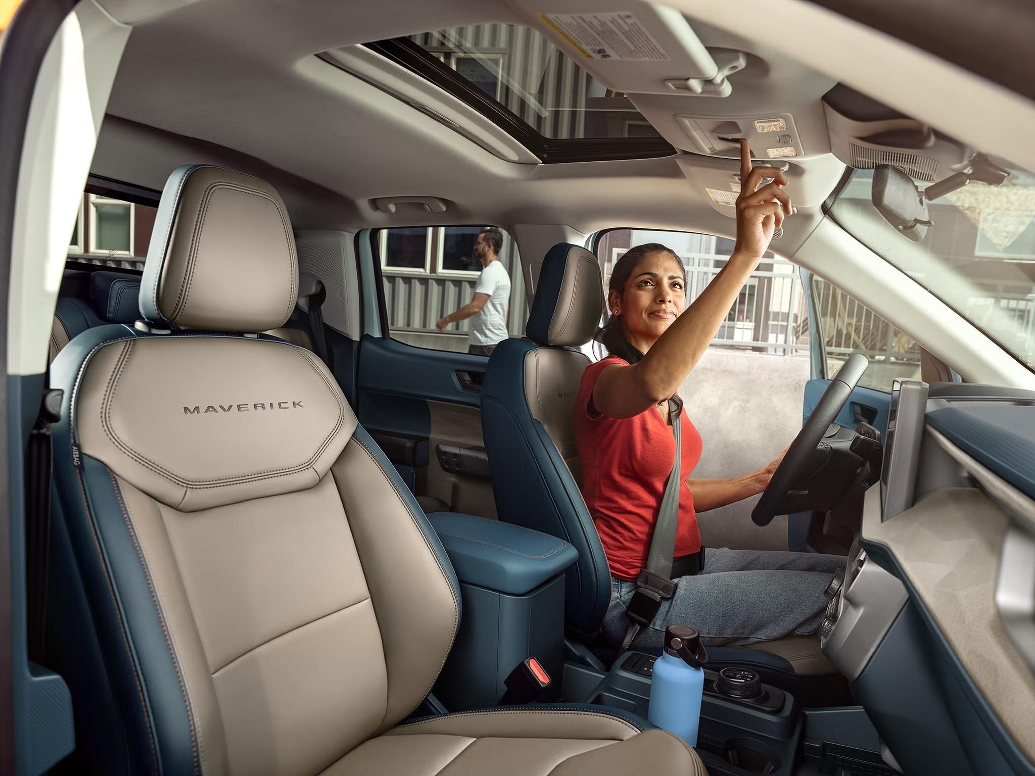 Driver seated in the 2026 Ford Maverick cabin