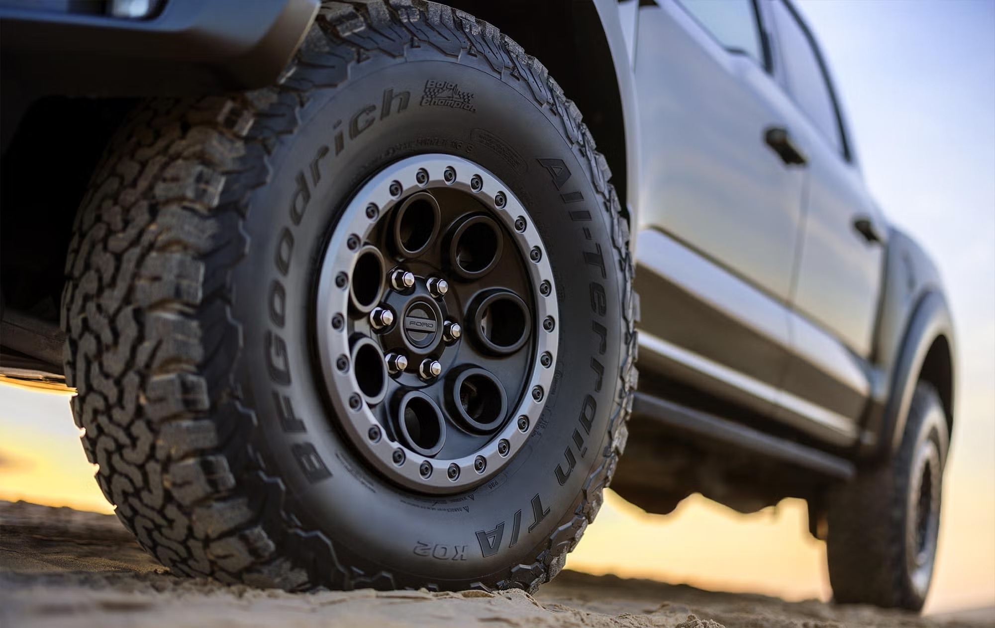 BFGoodrich KO2 all-terrain tire on a Ford F-150 Raptor
