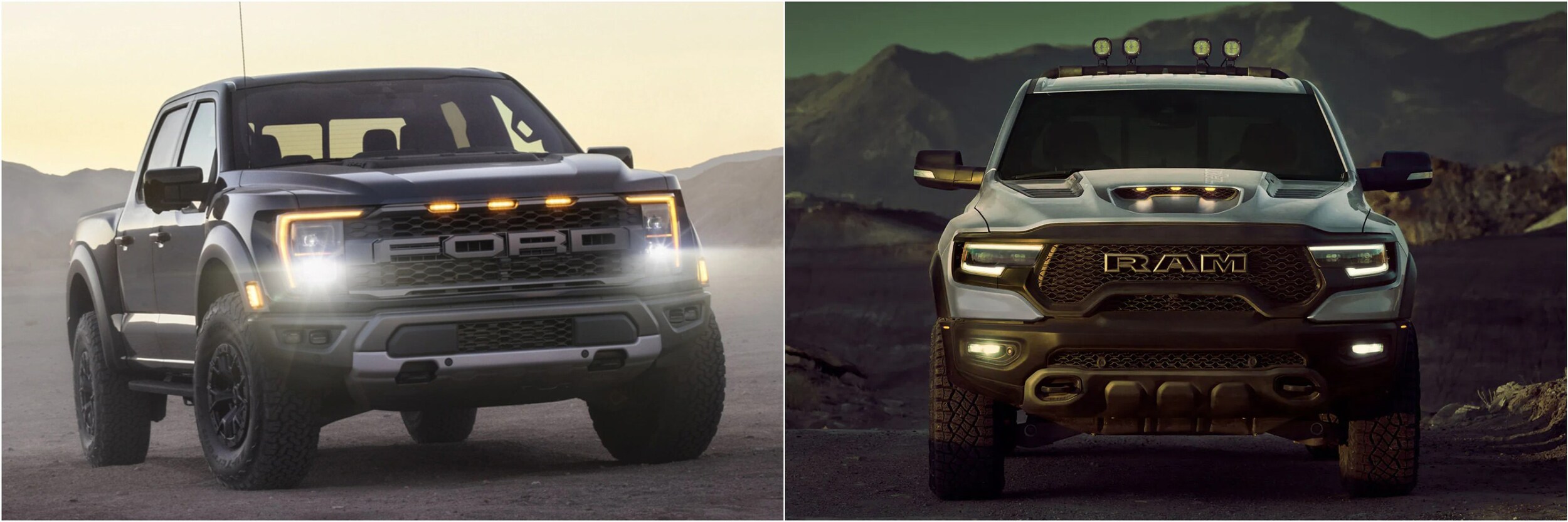 2022 Ford Raptor R Vs. Ram 1500 TRX Front