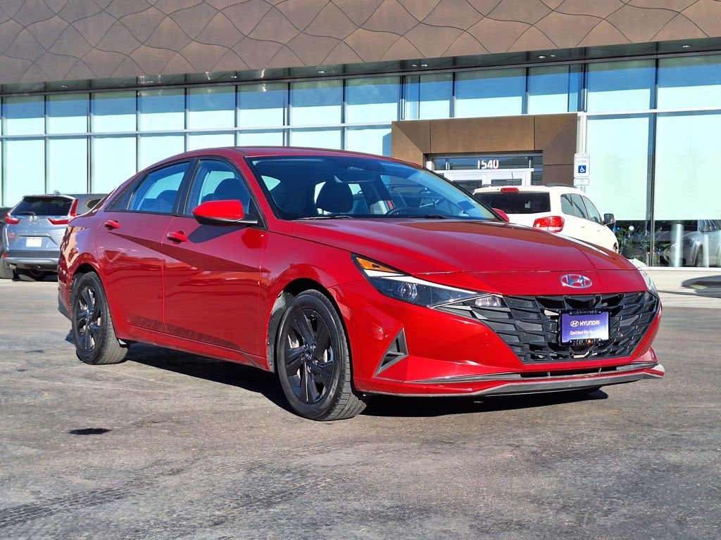 Certified 2022 Hyundai Elantra Hybrid Blue Sedan
