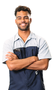 Smiling Hyundai factory-trained service technician in uniform