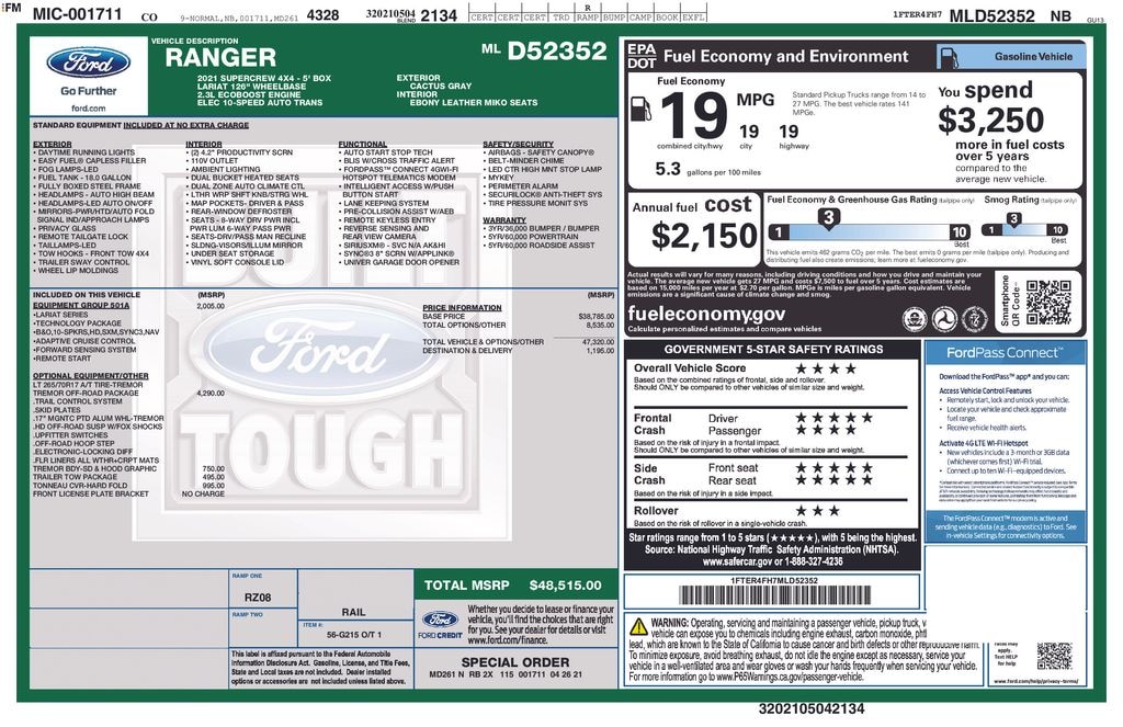 Used 2021 Ford Ranger Truck SuperCrew