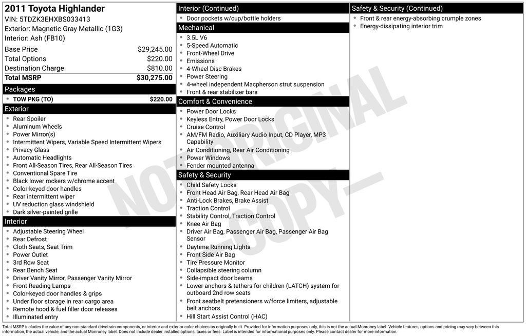 2011 Toyota Highlander's photo