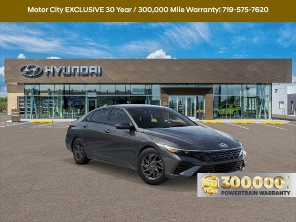 New 2026 Hyundai Elantra Hybrid Blue Sedan