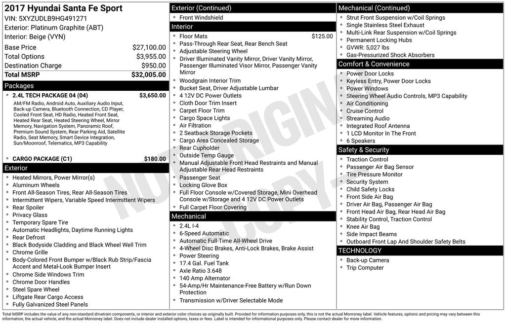 Certified 2017 Hyundai Santa Fe Sport 2.4L SUV