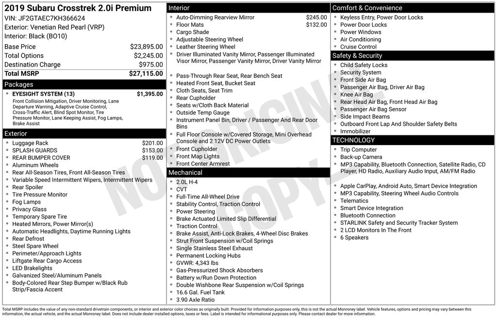 2019 Subaru Crosstrek Premium