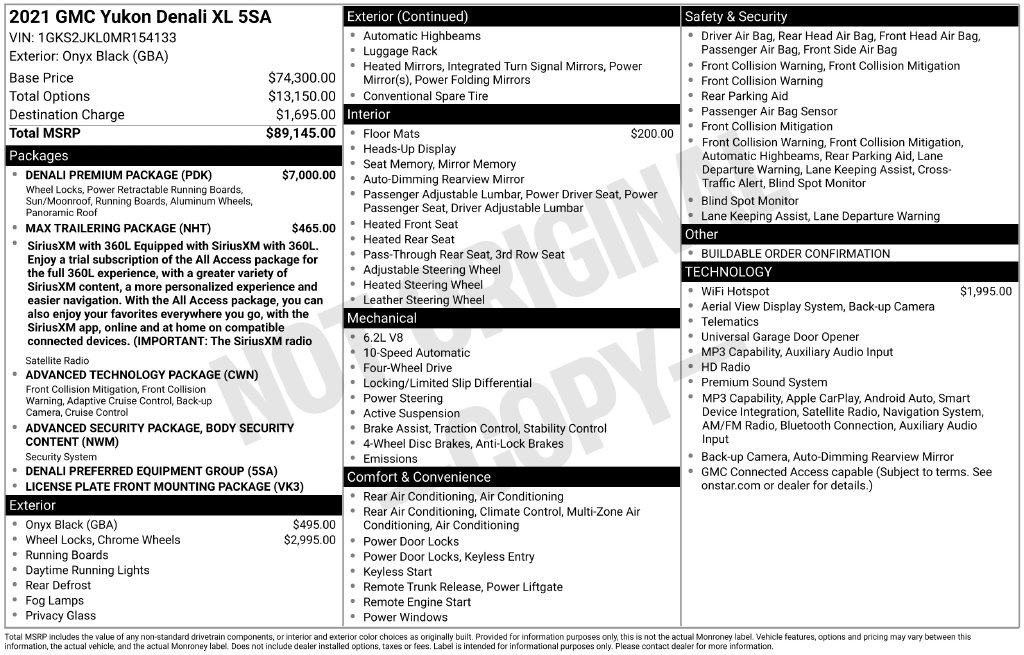 Used 2021 GMC Yukon XL Denali SUV