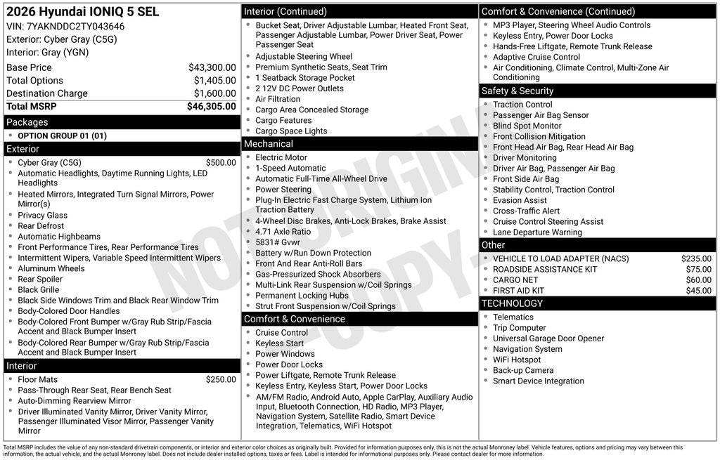New 2026 Hyundai IONIQ 5 SEL SUV