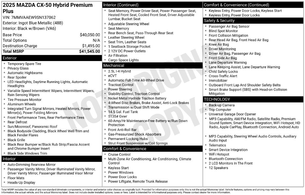 2025 Mazda CX-50 Hybrid