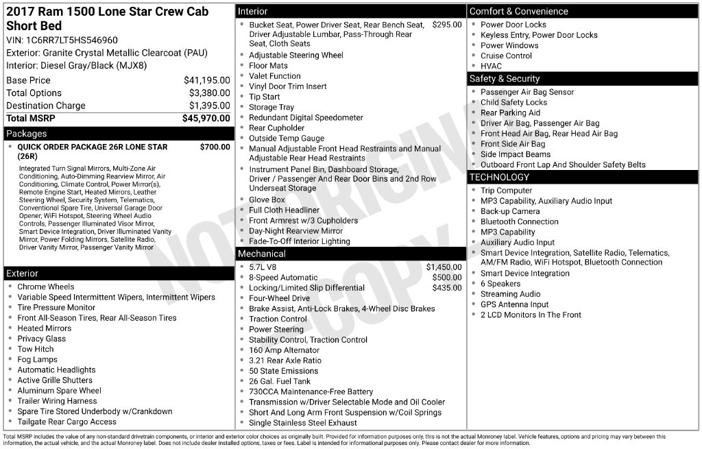 Used 2017 Ram 1500 SLT Truck Crew Cab
