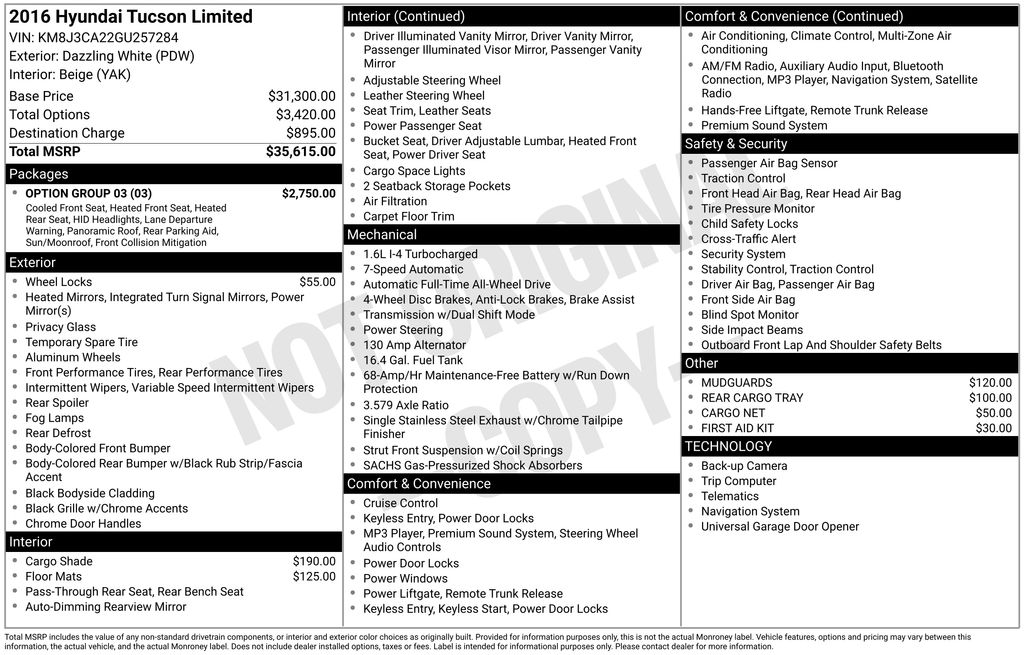 2016 Hyundai Tucson Limited