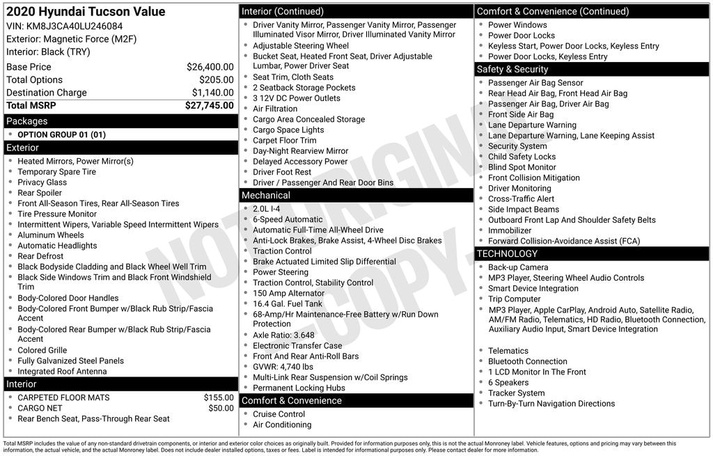 Used 2020 Hyundai Tucson Value SUV