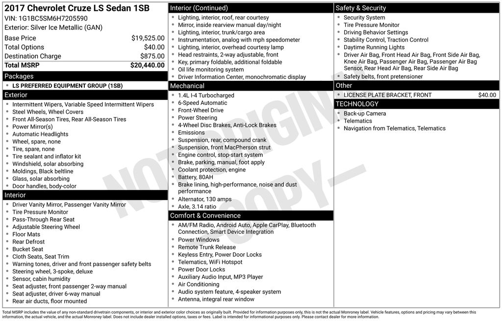 2017 Chevrolet Cruze LS
