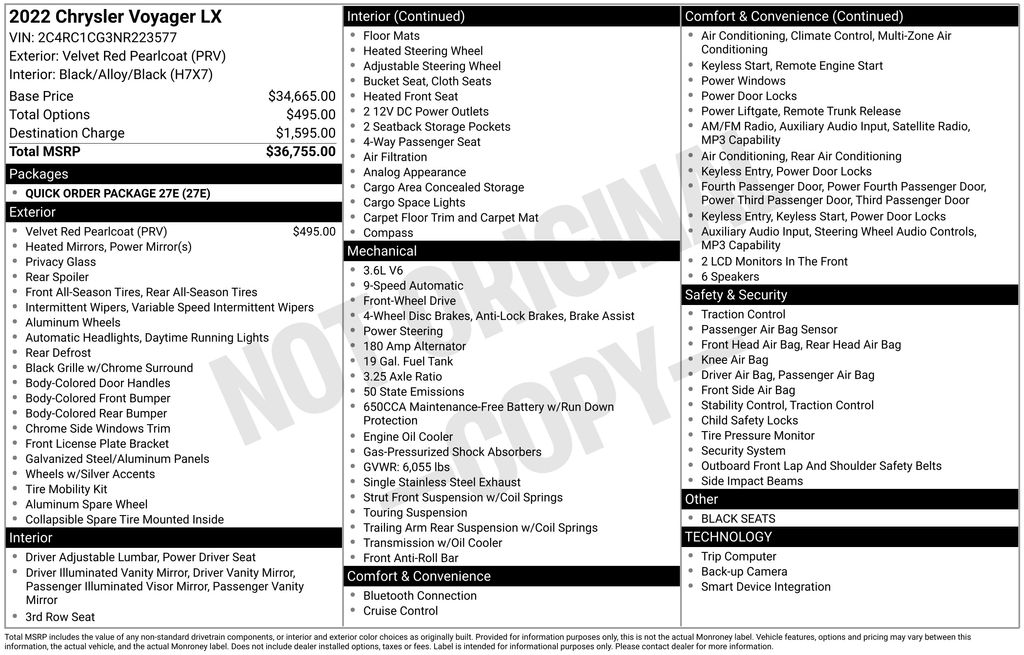 2022 Chrysler Voyager LX's photo