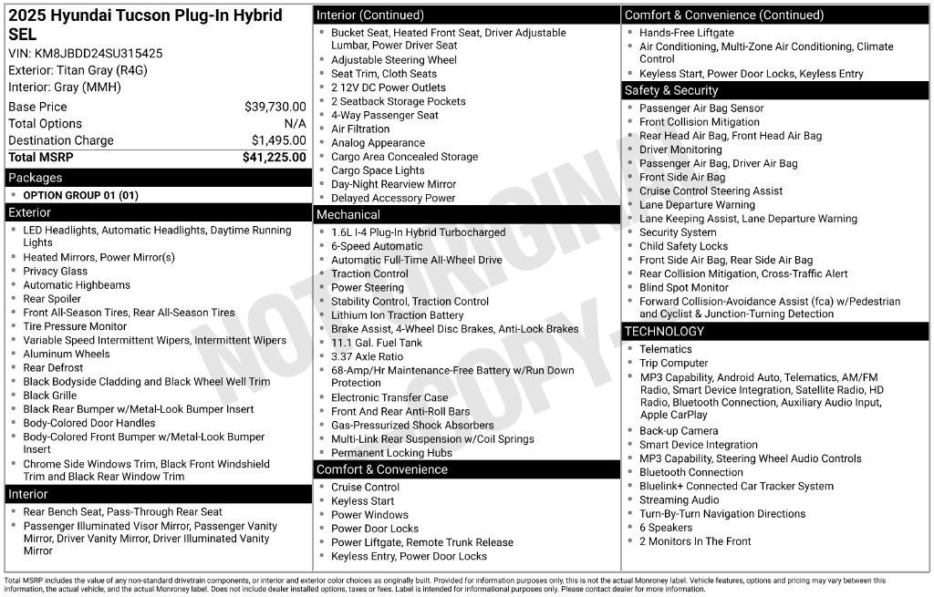 Used 2025 Hyundai Tucson Plug-In Hybrid SEL SUV