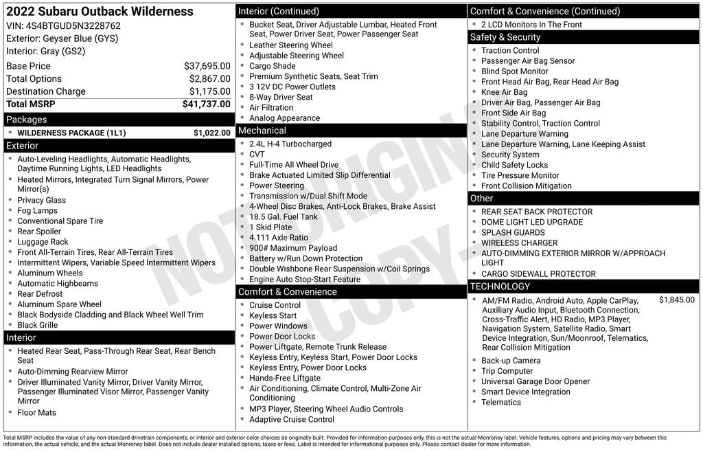 Used 2022 Subaru Outback Wilderness SUV
