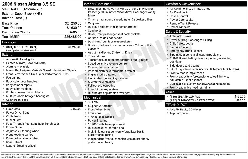 2006 Nissan Altima SE