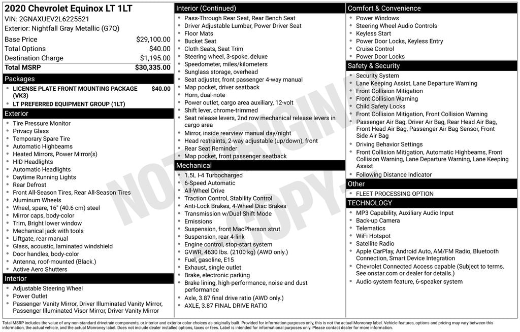 Used 2020 Chevrolet Equinox LT w/1LT SUV