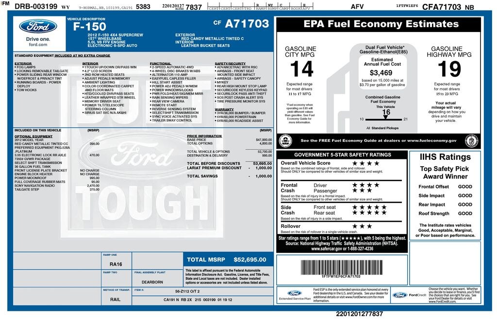 Used 2012 Ford F-150 Truck SuperCrew Cab