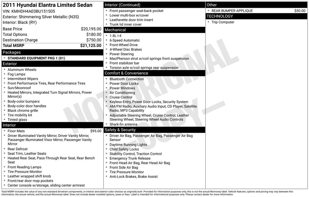 2011 Hyundai Elantra Limited