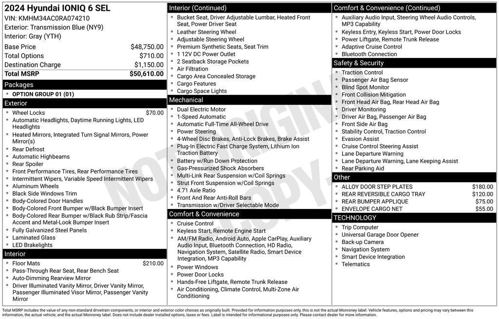 Used 2024 Hyundai IONIQ 6 SEL Sedan