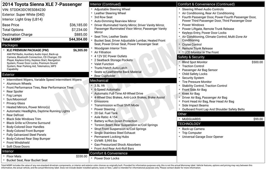 Used 2014 Toyota Sienna Van