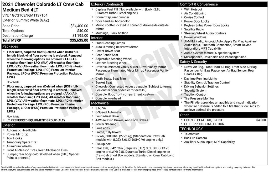 Used 2021 Chevrolet Colorado LT Truck Crew Cab