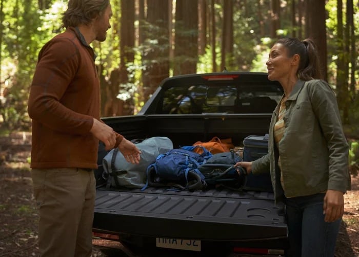 Loading gear into the SANTA CRUZ bed