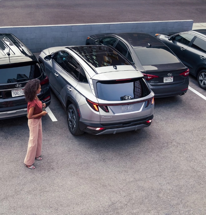 Car safety features include push button to park