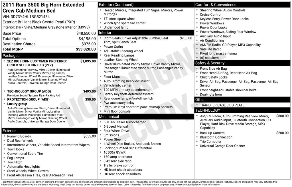 2011 RAM 3500 SLT 4X4 Mega Cab's photo