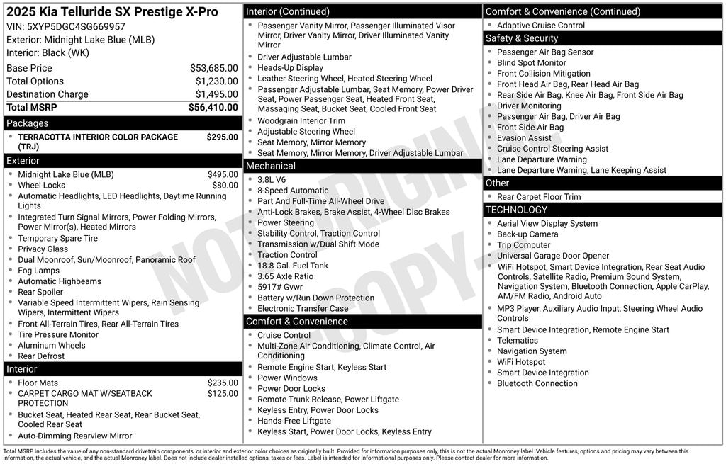 Used 2025 Kia Telluride SX-Prestige X-Pro SUV