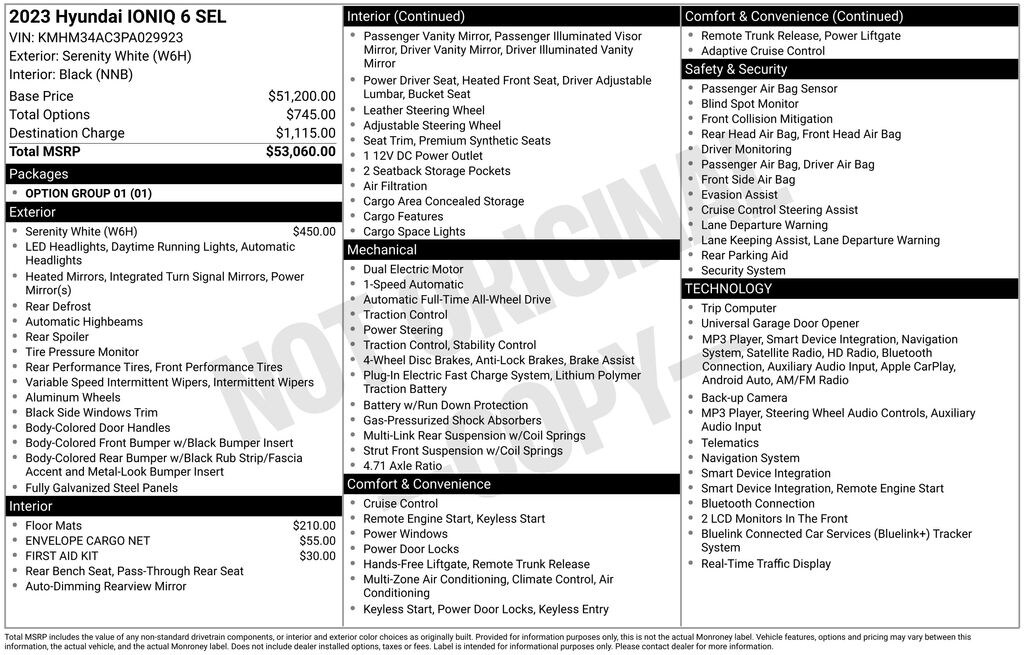Certified 2023 Hyundai IONIQ 6 SEL AWD Sedan