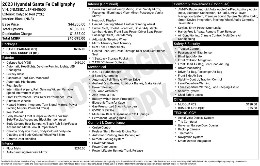 Used 2023 Hyundai Santa Fe Calligraphy SUV