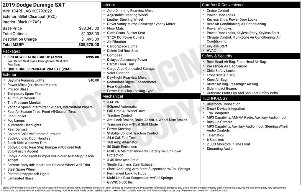 Used 2019 Dodge Durango SXT SUV