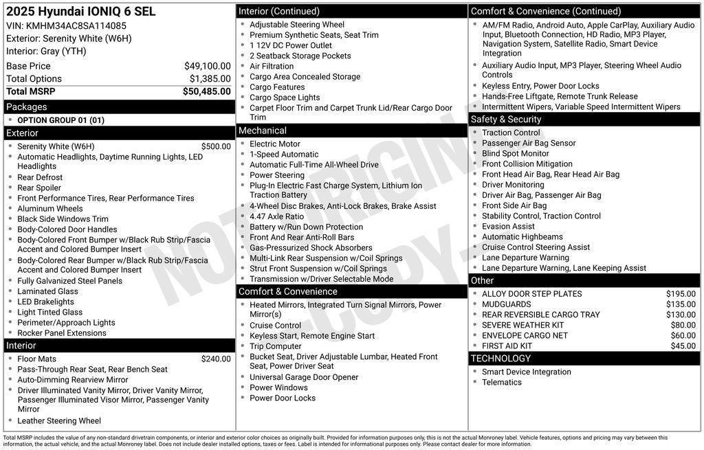 New 2025 Hyundai IONIQ 6 SEL Sedan