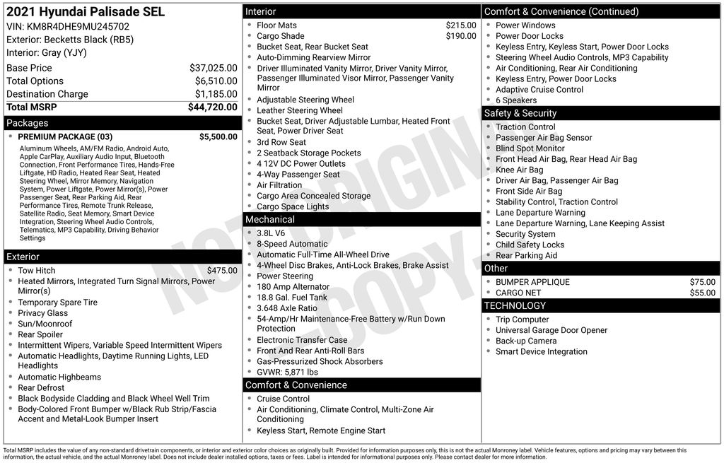 2021 Hyundai Palisade SEL AWD's photo