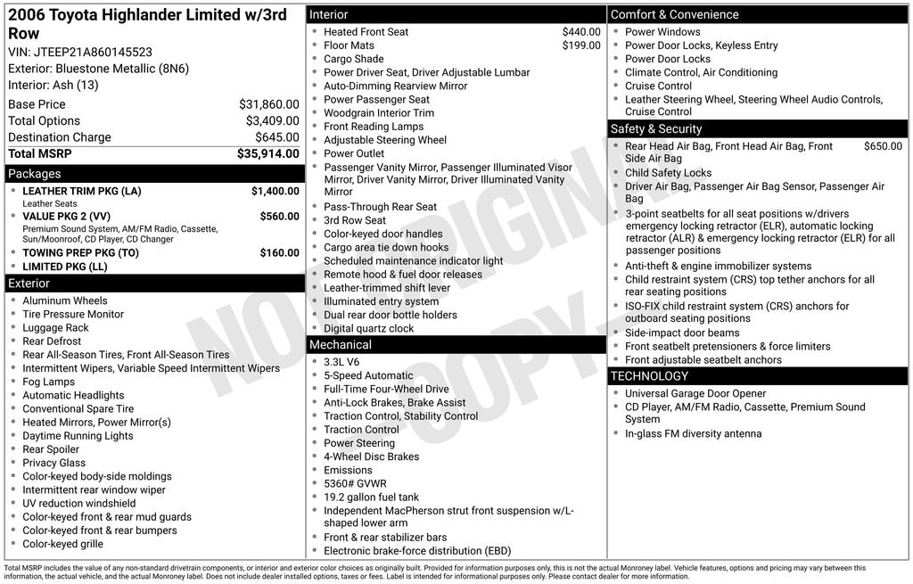 Used 2006 Toyota Highlander SUV