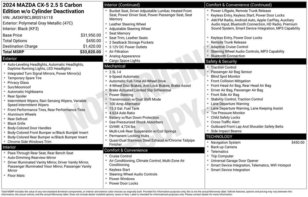 2024 Mazda CX-5 S Carbon Edition Auto AWD's photo
