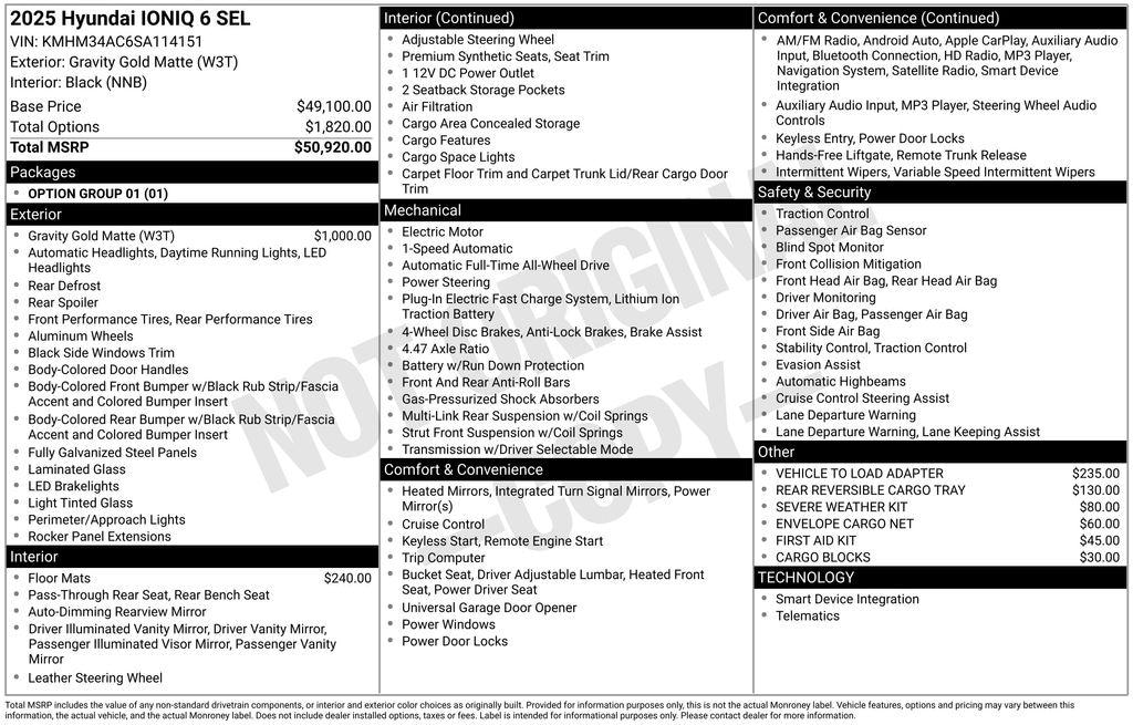 New 2025 Hyundai IONIQ 6 SEL Sedan