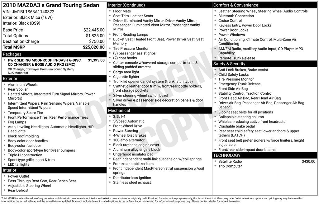 Used 2010 Mazda Mazda3 s Grand Touring Sedan